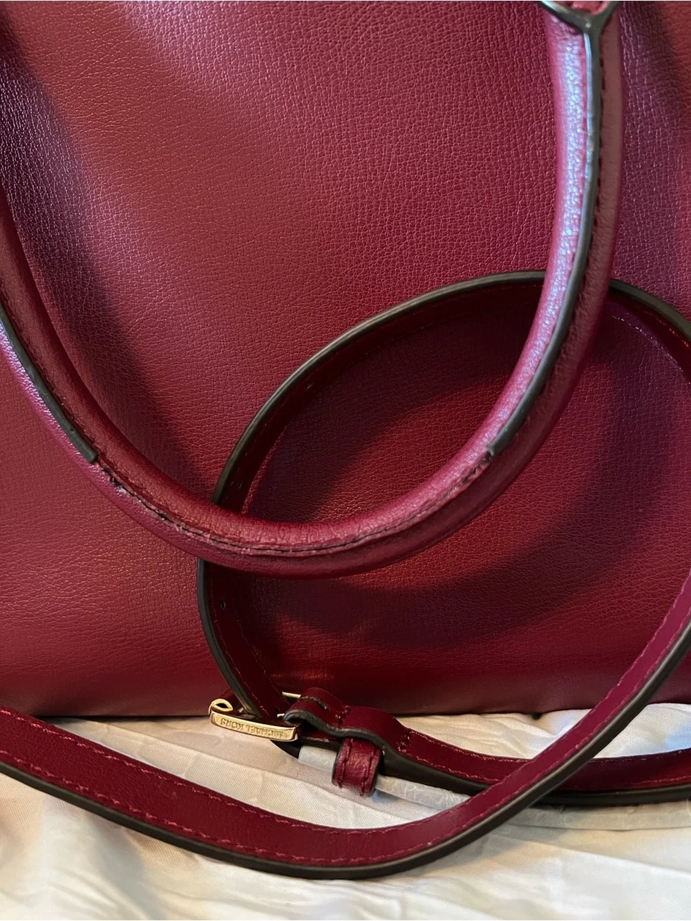 MICHAEL KORS Raspberry Leather Carryall Satchel